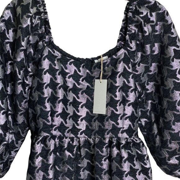 Moon River NWT $96 Metallic Party Dress in Black and Silver Womens Size M - Picture 5 of 10